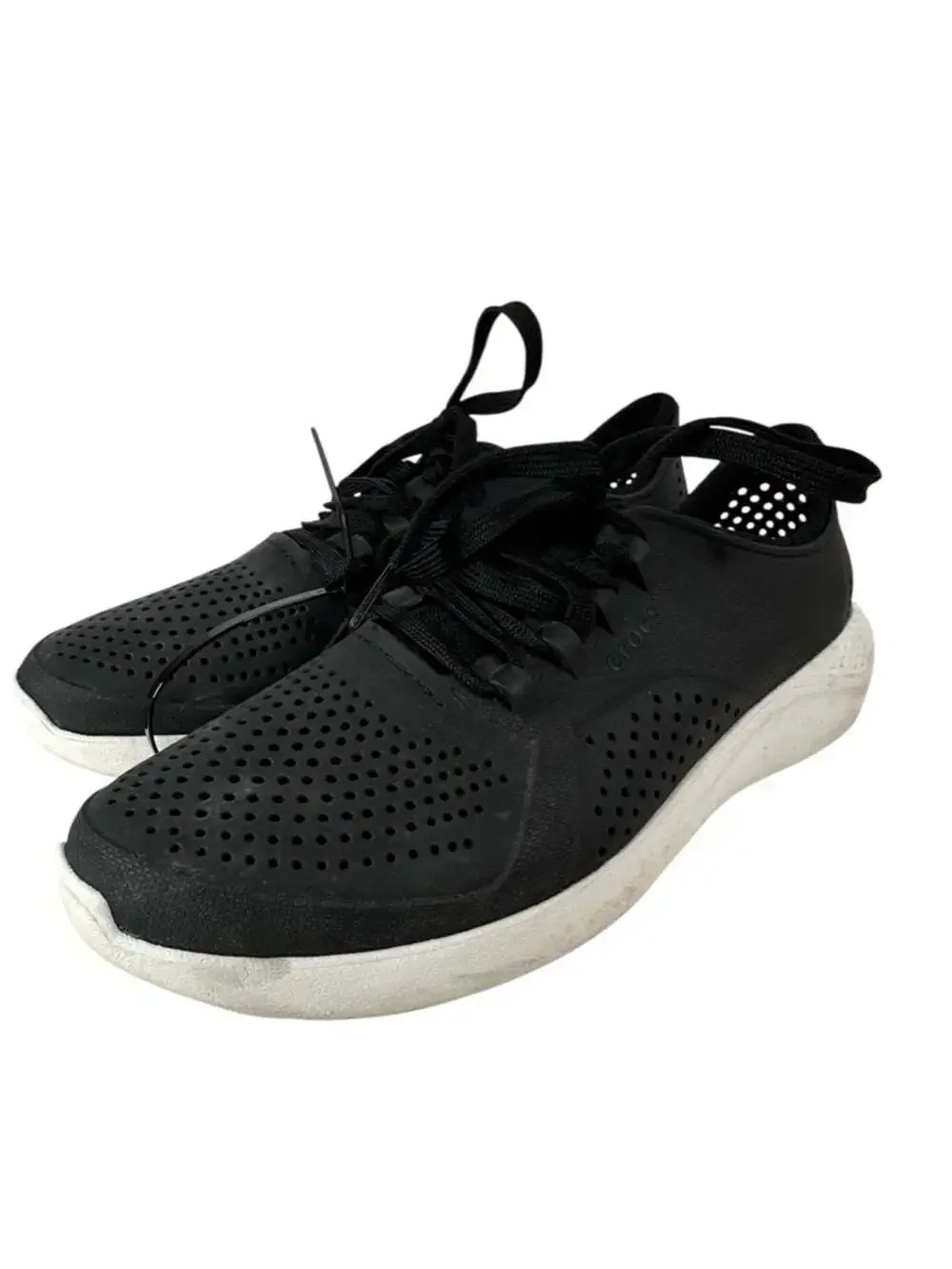 Crocs LiteRide Pacer Sneakers Black Lace Up Walking Athleisure Womens 10